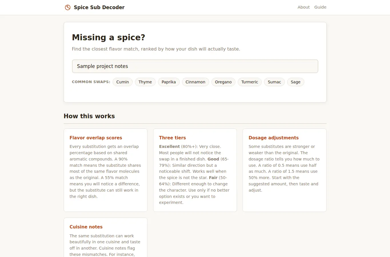 Screenshot of Spice Sub Decoder interface showing the project page in use